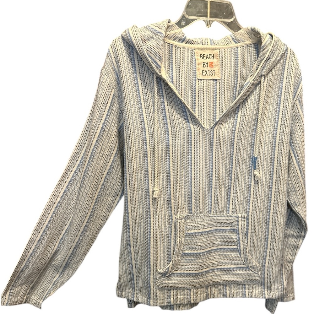 Beach By Exist Blue and White Striped Pullover - Picture 2 of 10